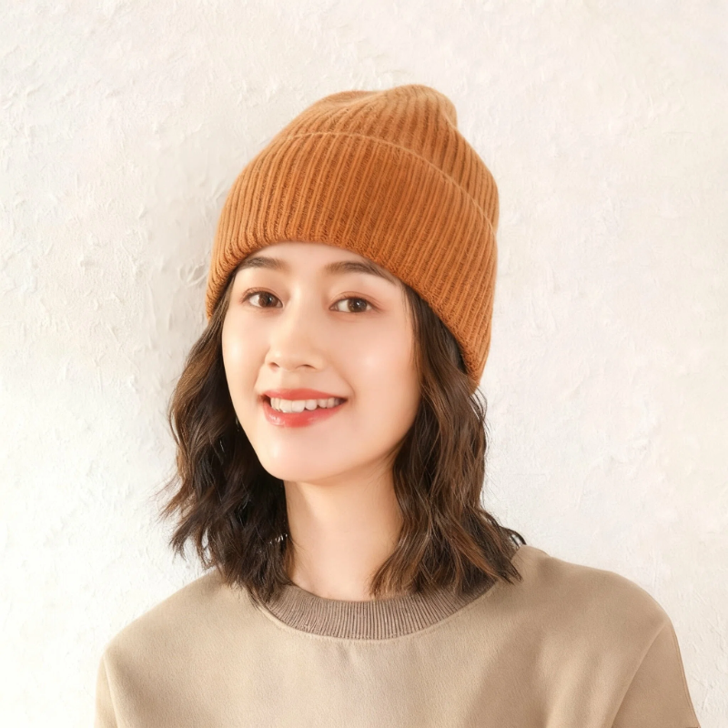 Handmade Crochet Double-Layer Petal Hollow Out Cashmere Knit Hat