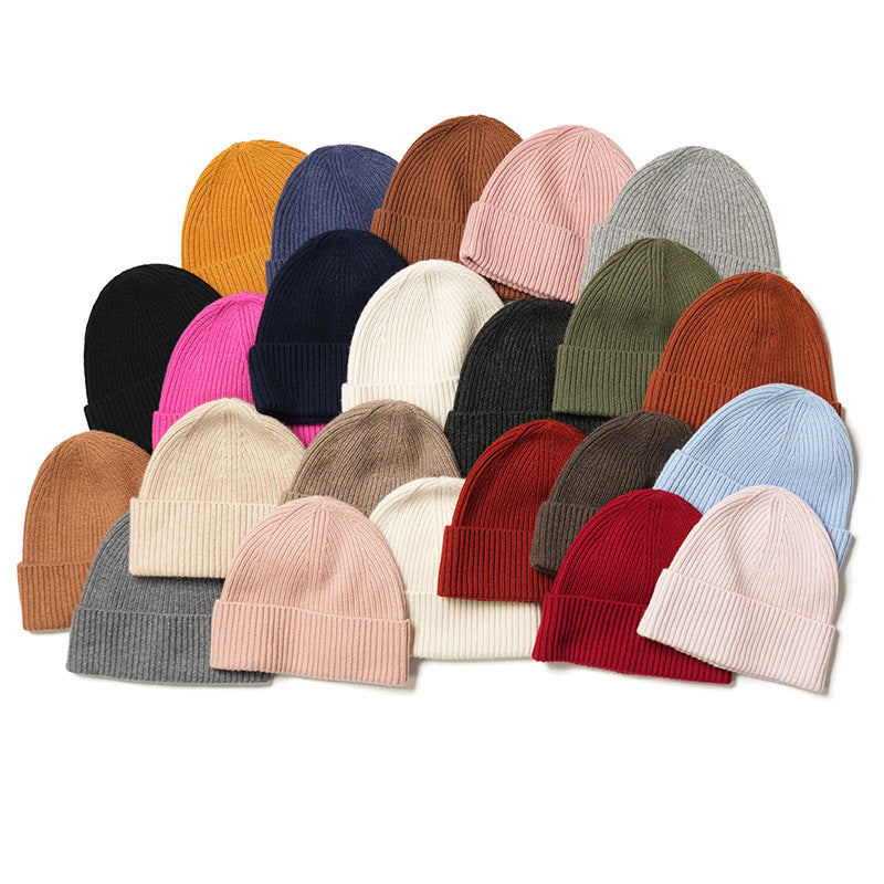 Fall & Winter Unisex Multi-Color Solid Warm Knitted Cashmere Hat